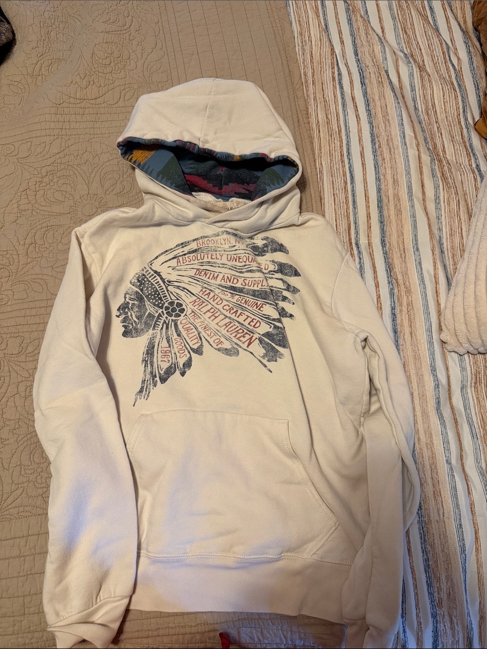 Ralph Lauren Cream Graphic Hoodie